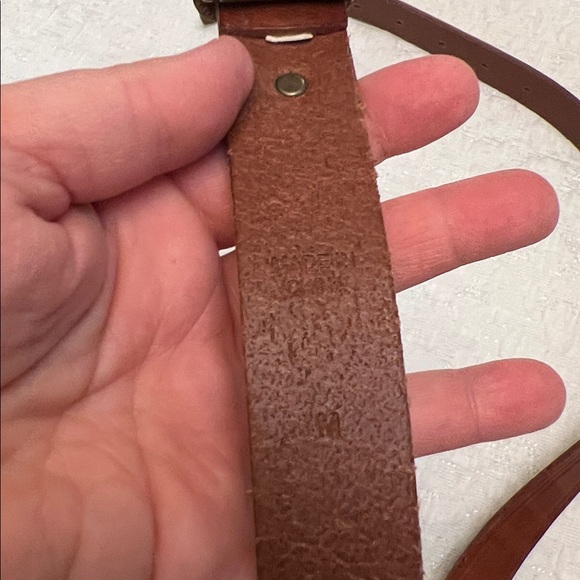 LAUREN RALPH LAUREN ITALIAN LEATHER BRASS BUCKLE VINTAGE BELT SIZE MEDIUM - Picture 10 of 11